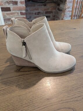 Toms Goldie Wedge Ankle Booties, Sz. 7.5